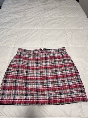 Plaid Tweed Mini Skirt